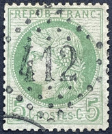 YT 53 LGC 412 Bédarieux Hérault (33) Indice 3 1871-75 France CERES III République 5c Vert France – 7ciel - 1871-1875 Ceres