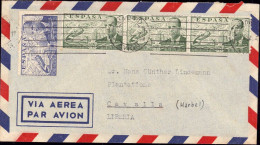 604297 | Luftpostbrief Via Aerea, Aus Madrid Destination Liberia, Porto 7 Pts.  | -, -, - - Lettres & Documents