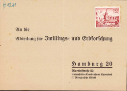 604294 | Vorfrankierter Antwortbrief Der Abteilung Für Zwillings Und Erbforschung, Krankenhaus Hamburg  | Eppendorf (W - - Cartas & Documentos