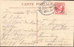 604290 | Postkarte Mit Bahnpoststempel Köln Verviers Mit Handschriftler Entwertung In Verviers  | -, -, - - Enveloppes