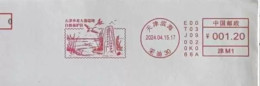 China Posted Cover，Beidagang Wetland Conservation Area/ Postage Machine Stamp - Sobres