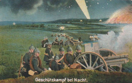 AK Geschützkampf Bei Nacht - Deutsche Soldaten Mit Geschützen - Artillerie -  1. WK (69517) - War 1914-18