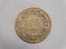 SUISSE 2 Francs 1886 Silver, Argent Franc - 2 Franken