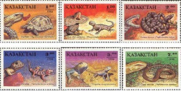 Kazakhstan 1994 Reptilies And Amphibians Rare Fauna Set Of 6 Stamps MNH - Other & Unclassified