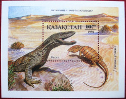 Kazakhstan 1994 Reptilies Lizard Varan Rare Fauna Block MNH - Otros & Sin Clasificación
