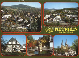 72533480 Netphen Panorama Ortsblick Fachwerkhaus Brunnen Kirche Netphen - Sonstige & Ohne Zuordnung