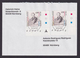 Bund Heine Bogenecke Eckrand Mit + Ohne Runen 1962 I+II Nürnberg Brief - Covers & Documents