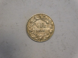 SUISSE 1/2 Franc 1910 Silver, Argent Demi - 1/2 Franc