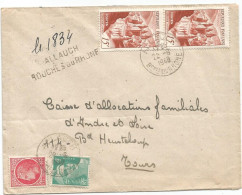 FRANCE N° 792 PAIRE +807+676 LETTRE REC PROVISOIRE ALLAUCH BOUCHES DU RHONE 1948 - 1921-1960: Modern Period