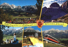 72532560 Ellmau Tirol Teilansicht Bergbahn Kirche Kaiserkopf Ellmau - Autres & Non Classés