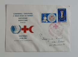 Red Cross, Persia Red Lion And Sun (Iran) , Red Crescent, Romania, Costinești, FDC, 1977, 1984 - Other & Unclassified
