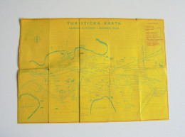 Touristic Map Slavonski & Bosanski Brod Croatia Bosnia Ca.1950 - Landkarten