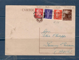 Italia / Repubblica 1949 Cartolina Postale Per Aosta ( C127A) - Stamped Stationery