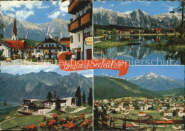 72531430 Seefeld Tirol Dorfstrasse Gegen Wettersteingebirge Wildsee Dreitorspitz - Autres & Non Classés