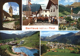 72531368 Serfaus Tirol Kirche Freibad Trachtenumzug  Serfaus - Autres & Non Classés