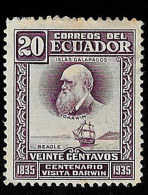 1936 Darwin  Michel EC 349 Stamp Number EC 343 Yvert Et Tellier EC 335 Stanley Gibbons EC 522 X MH - Equateur