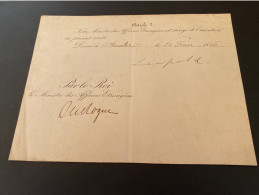Signature Léopold II Février 1866 Bruxelles Roi De Belgique Koning België - Familles Royales