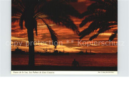 72530490 Puerto De La Luz Canarias Sonnenuntergang Unter Palmen Puerto De La Luz - Other & Unclassified
