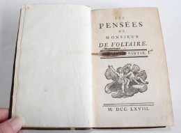 RARE! LES PENSEES DE MONSIEUR DE VOLTAIRE 1768 COMPLET PARTIE I + II EN 1 VOLUME / LIVRE ANCIEN XVIIIe SIECLE (1303.35) - 1701-1800