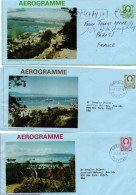 Gibraltar - 3 Aérogramme Air Letter 12p 15p 18p - Views - Stationery Entier - 29 X 15 Cm - Gibraltar