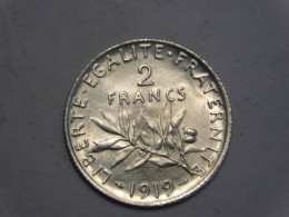 France 2 Francs 1919 SEMEUSE  Argent Silver Franc - 20 Centimes