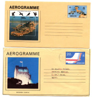 Gibraltar - 2 Aérogramme Air Letter 20p 22p - Bird Oiseau Huppé - Stationery Entier - 29 X 15 Cm - Gibraltar