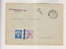 YUGOSLAVIA,1948 SPLIT Nice Cover To Zagreb Postage Due - Cartas & Documentos