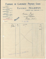 Vimont, Lucien Martin, Facture, Fabrique De Camembert Premier Choix, 1924. - 1900 – 1949