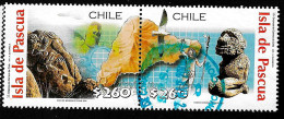 2001 Easter Islands Michel CL 2016-2017 Stamp Number CL 1361 Yvert Et Tellier CL 1586-1587 Stanley Gibbons CL 1993a Used - Chile