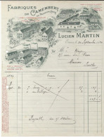 Ernes, Lucien Martin, Facture, Fabrique De Camembert Premier Choix, 1920. - 1900 – 1949