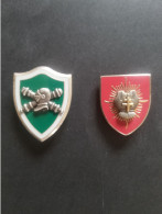 2 Insignes Métalliques RC 80 / 501-503e RCC + 6-12e RC (Arme Blindée Cavalerie) - Hueste