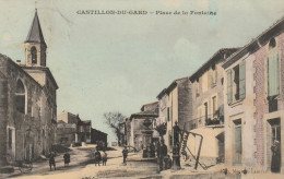 CPA-30-CASTILLON DU GARD-Place De La Fontaine - Sonstige & Ohne Zuordnung
