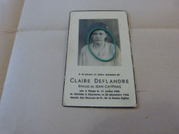 BC18A Souvenir Claire Deflandre Cayphas Thuin 1921 1944 - Todesanzeige