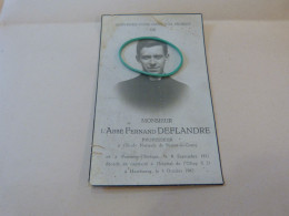 BC18A Souvenir Abbé Fernand Deflandre Fontaine L'Evêque 1912 Dcd Oflag X D Hambourg 1942 - Todesanzeige
