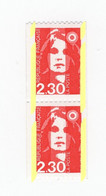 Briat 2fr30 Rouge De Roulette YT 2628d En Paire Avec Phospho à Cheval. Voir Scan. Cote YT > 8 €, Maury N° 2629 B > 8 €. - Unused Stamps