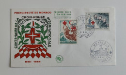 Red Cross, Persia Red Lion And Sun (Iran) , Red Crescent, Monaco, 1963, FDC - Altri & Non Classificati