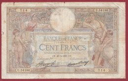 100 Francs "Luc Olivier Merson" Du 25/05/1937.CF --Alph .U.54186 Dans L 'état (5) - 100 F 1908-1939 ''Luc Olivier Merson''