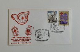 Red Cross, Persia Red Lion And Sun (Iran) , Red Crescent, Spain, 1988, FDC - Otros & Sin Clasificación