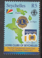 2017 Seychelles Lions Club Maps Flags Complete Set Of 1 MNH - Seychellen (1976-...)