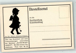 39423411 - Bestellzettel Kunstwart Arbeit Schwarzen Kinder Elis Mueller - Silhouetkaarten