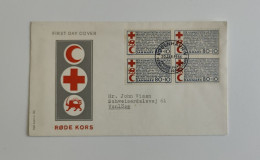 4 Covers, Red Cross, Rode Kors, Persia Red Lion And Sun (Iran) , Red Crescent, Denmark, Danmark, 1966, FDC - Andere & Zonder Classificatie