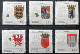 GERMANIA NUOVI MNH ** 1992 STEMMI DEI LANDER TEDESCHI MICHEL NR 1586/1591 - Postzegels