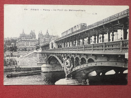 Cartolina - Paris - Passy - Le Pont Du Métropolitain - 1900 Ca. - Sin Clasificación