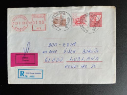 JUGOSLAVIJA YUGOSLAVIA 1988 REGISTERED EXPRESS LETTER NOVA GRADISKA TO LJUBLJANA 23-01-1988 HITNO EXPRES - Lettres & Documents