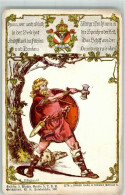 39676911 - Wappen Schild Spruch Kuenstlerkarte - Unclassified