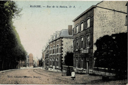 Marche Rue De La Station N° 2 Colorée Et Circulée En 1913 - Marche-en-Famenne