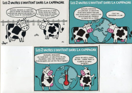 Lot 3 Cartes - Les 2 Vaches S'invitent à La Campagne - Vaches