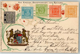 39782911 - Ersten Briefmarken Von Bayern Wappen Verlag Menke-Huber Briefkartenboerse - Briefmarken (Abbildungen)