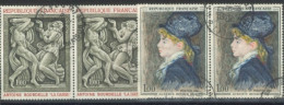 FRANCE - 1968, POLYCHROME PAINTINGS STAMPS SET OF 2, ONE PAIR OF EACH, USED - Gebraucht