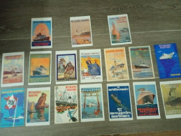 Lot De 17 Cpa Publicitaires Lignes Des Bateaux  Des Messageries Maritimes  Top Collection - Sammlungen & Sammellose